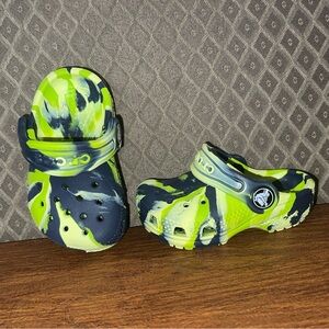 CROCS Kids Clogs - Neon Yellow and Black